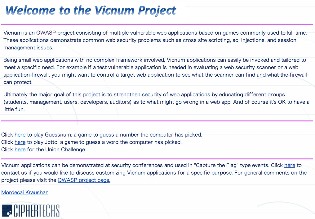 OWASP Vicnum