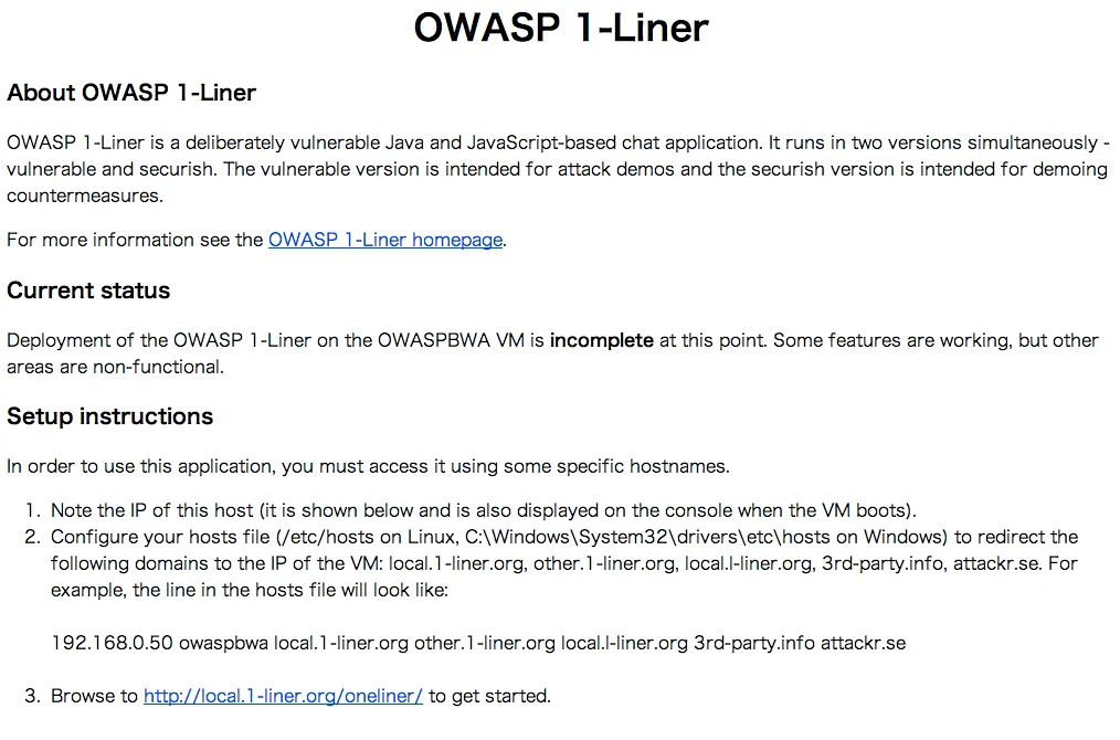 OWASP 1-Liner