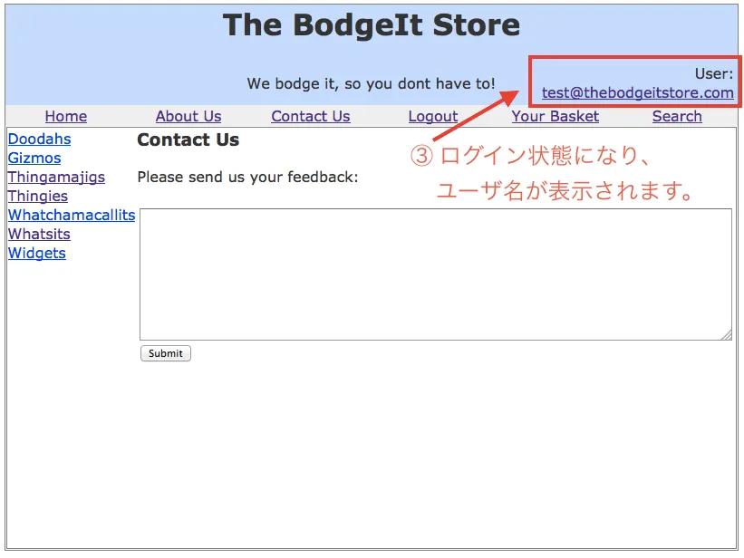 OWASP ZAP ログイン状態